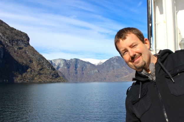 Danny enjoying seeing the fjords from the boat!